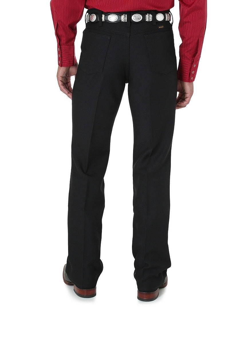 82BK Black Wrangler Wrancher Polyester Jeans Regular Fit