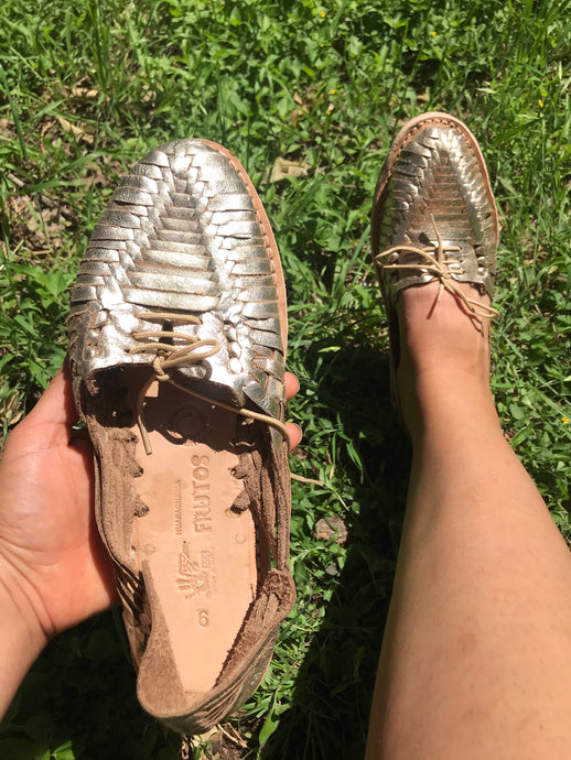Metallic Gold Lace Up