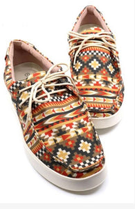 Olive Aztec Ladies Shoe