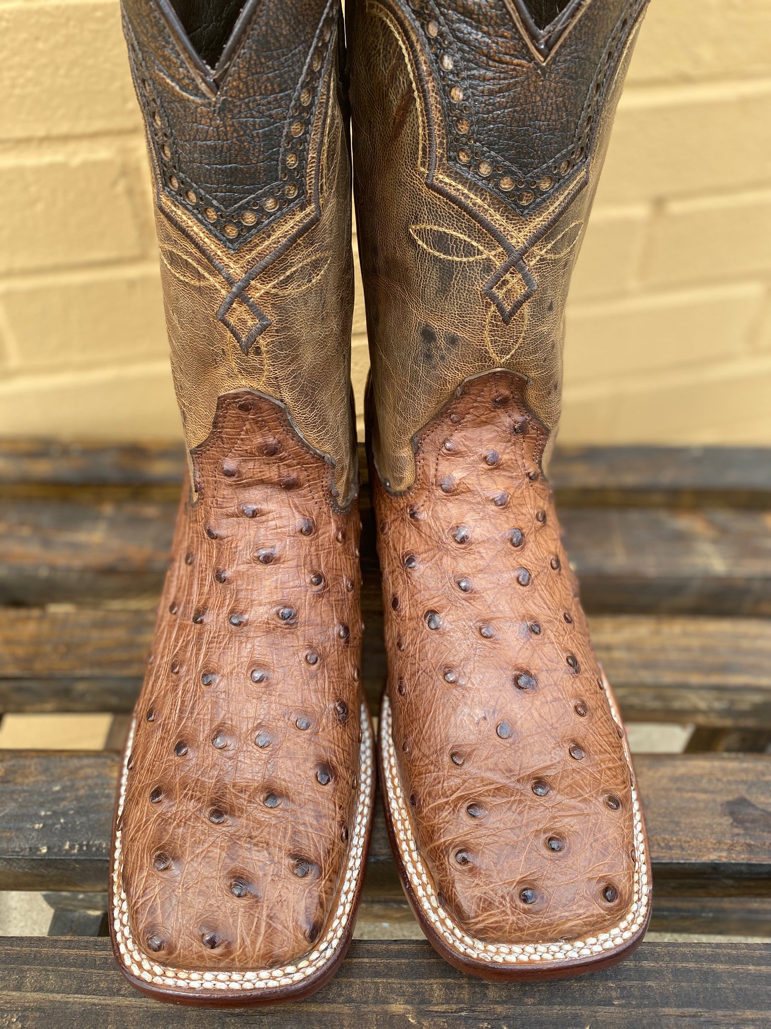 Light brown hotsell ostrich boots