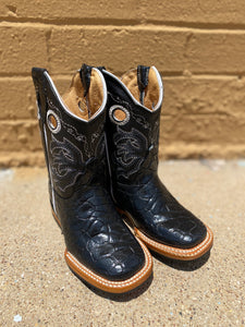 #7 Caguama Black Denver Boys Square Toe Boots