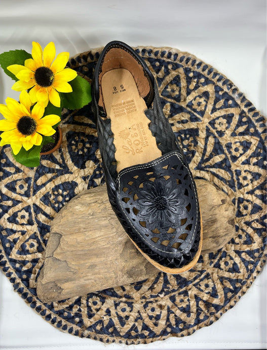 La Rosa Cincelado Negro Laser Huaraches DF