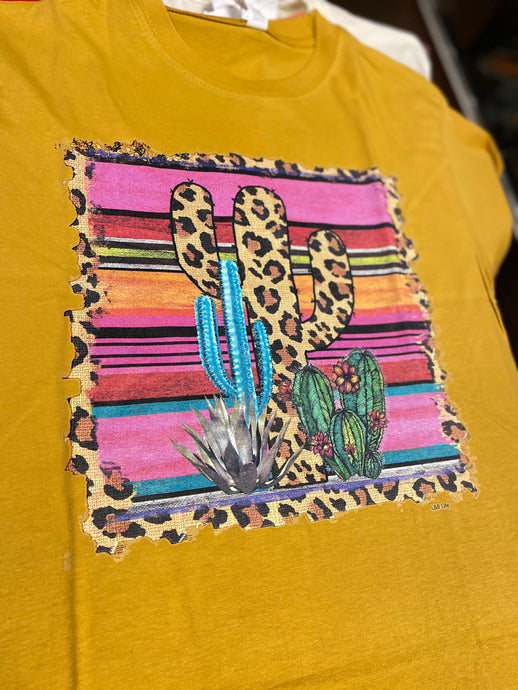 Cheetah Cactus Girls Graphic Tee